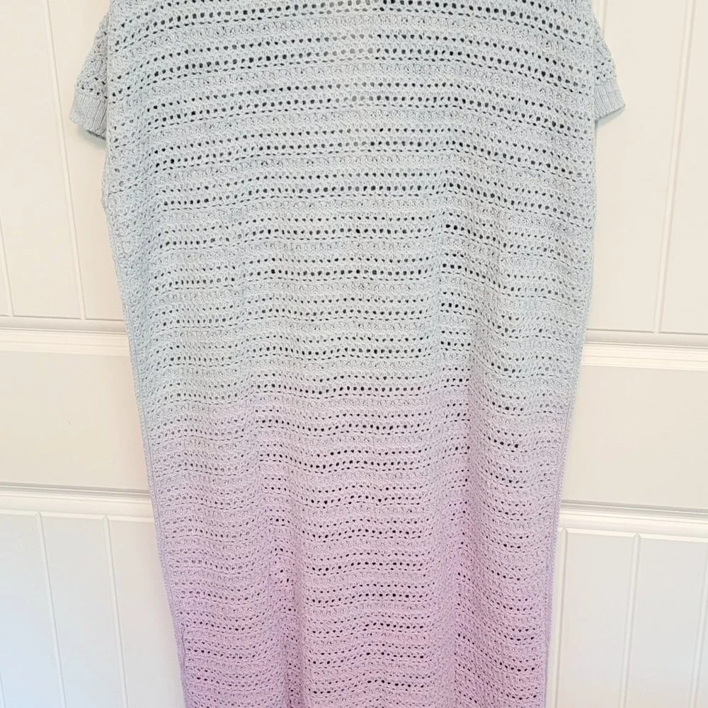 Free People Size Medium Ombré Open Stitch Short Sleeve Knit Cardigan NWT $248 - Picture 10 of 12